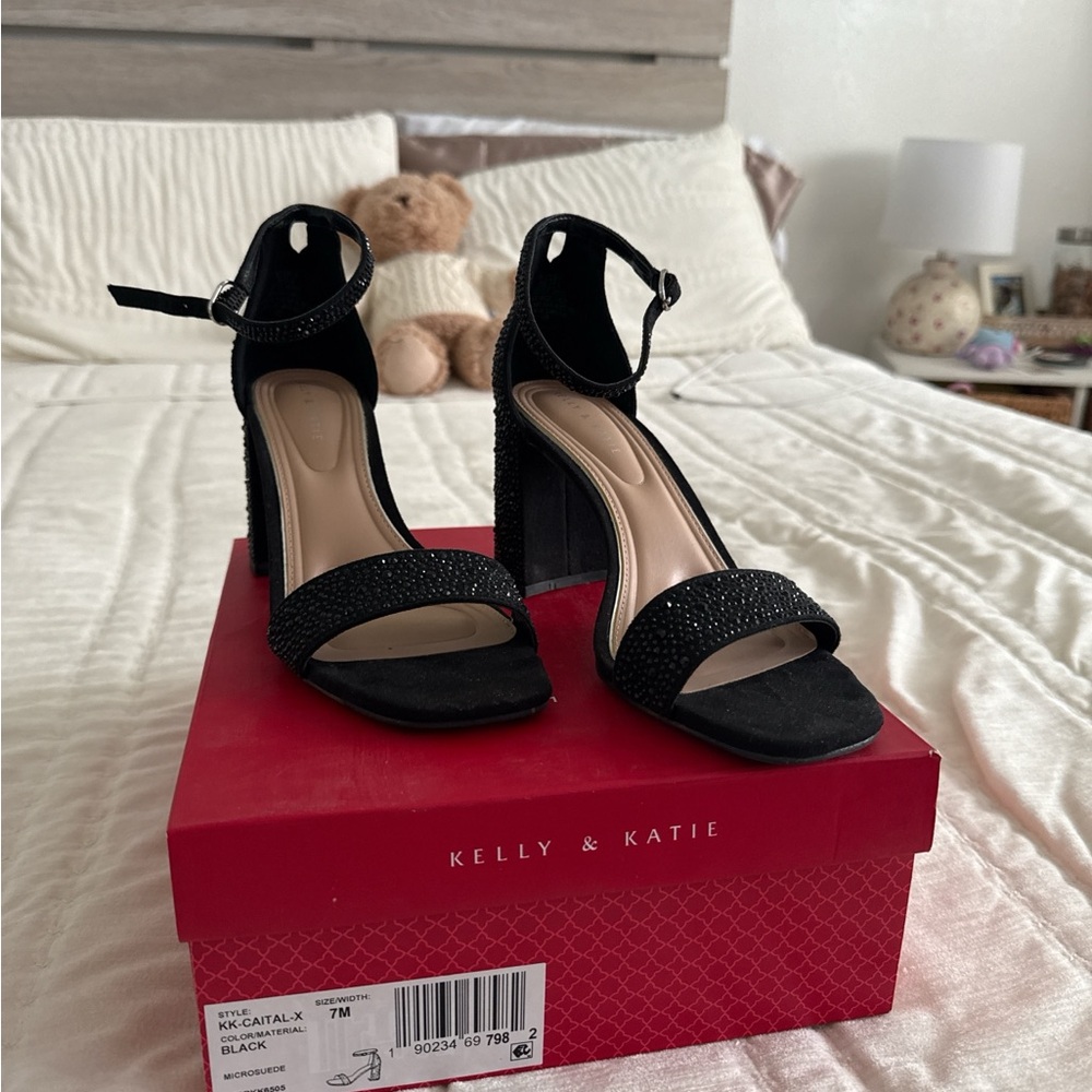 Kelly & Katie Black Studded Heels